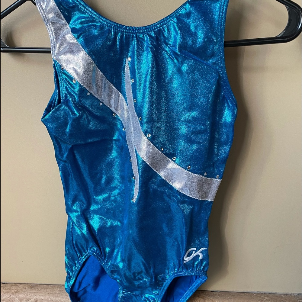 Blue and White leotard